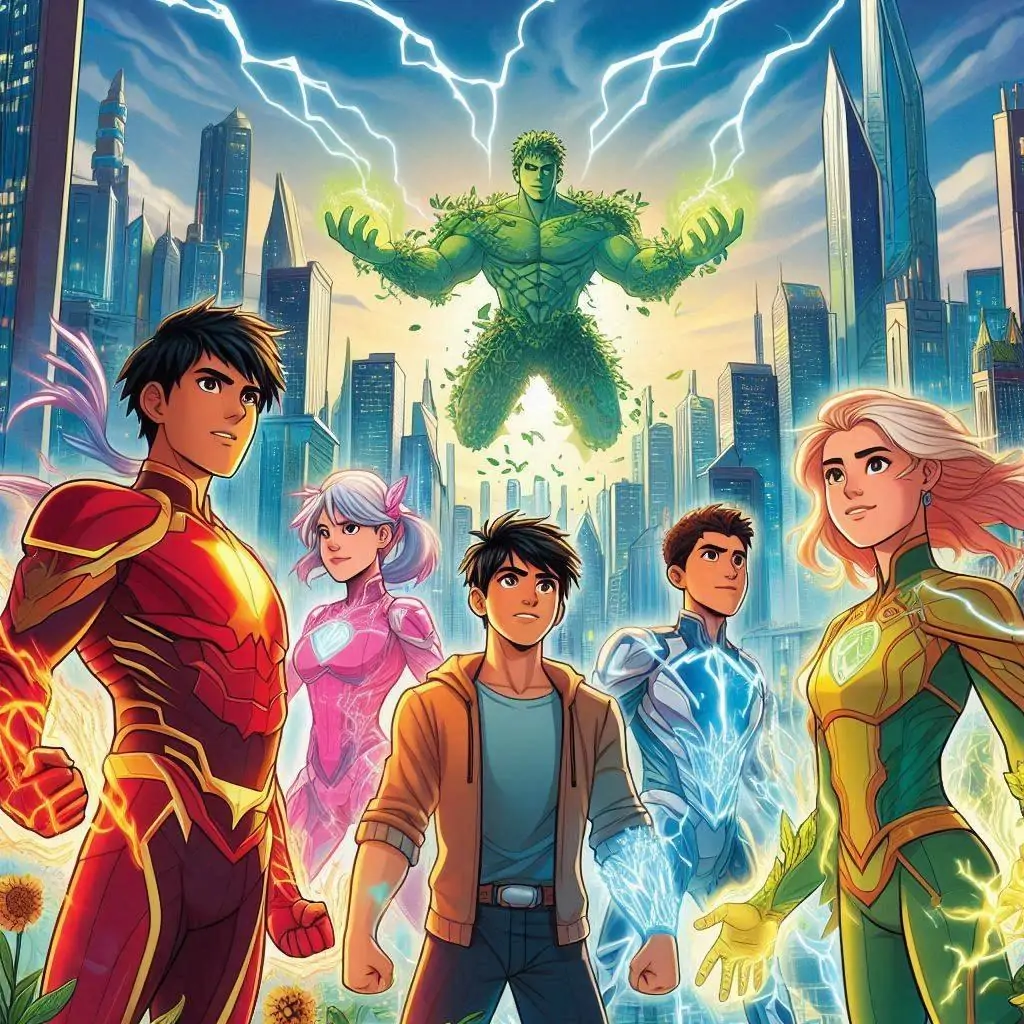 los heroes de la ciudad futurista