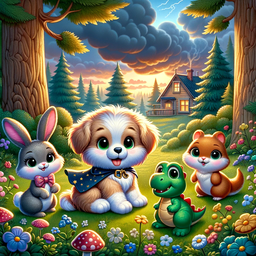 lucky y sus amigos en la tormenta del bosque