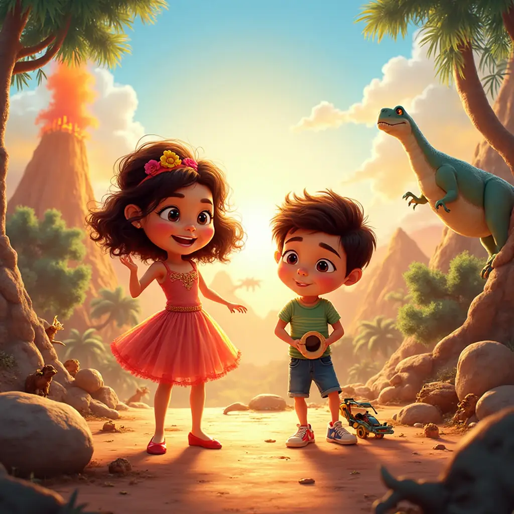 martina y alejandro un duo de ritmo y aventuras prehistoricas