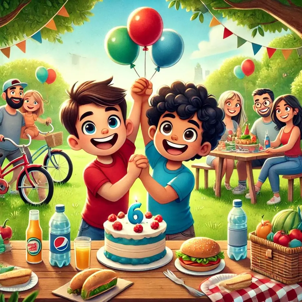paco y juan en la fiesta en el parque
