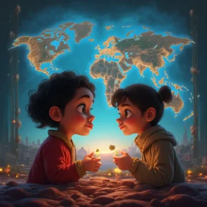 puntos en el mapa del corazon unidos por un pixel