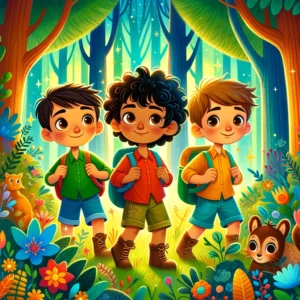 santiago julio y bruno la aventura en el bosque magico