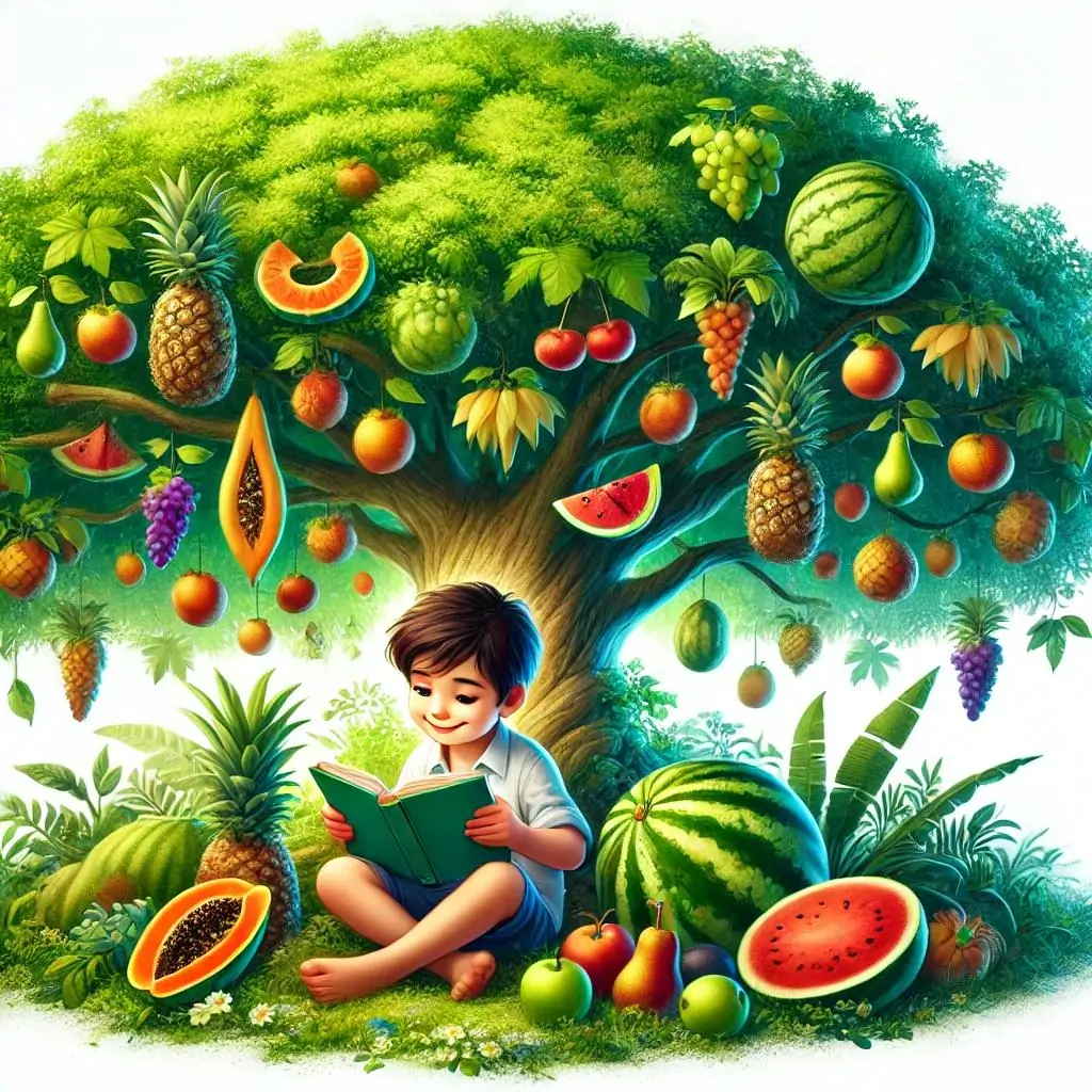 santiago y el arbol magico de frutas