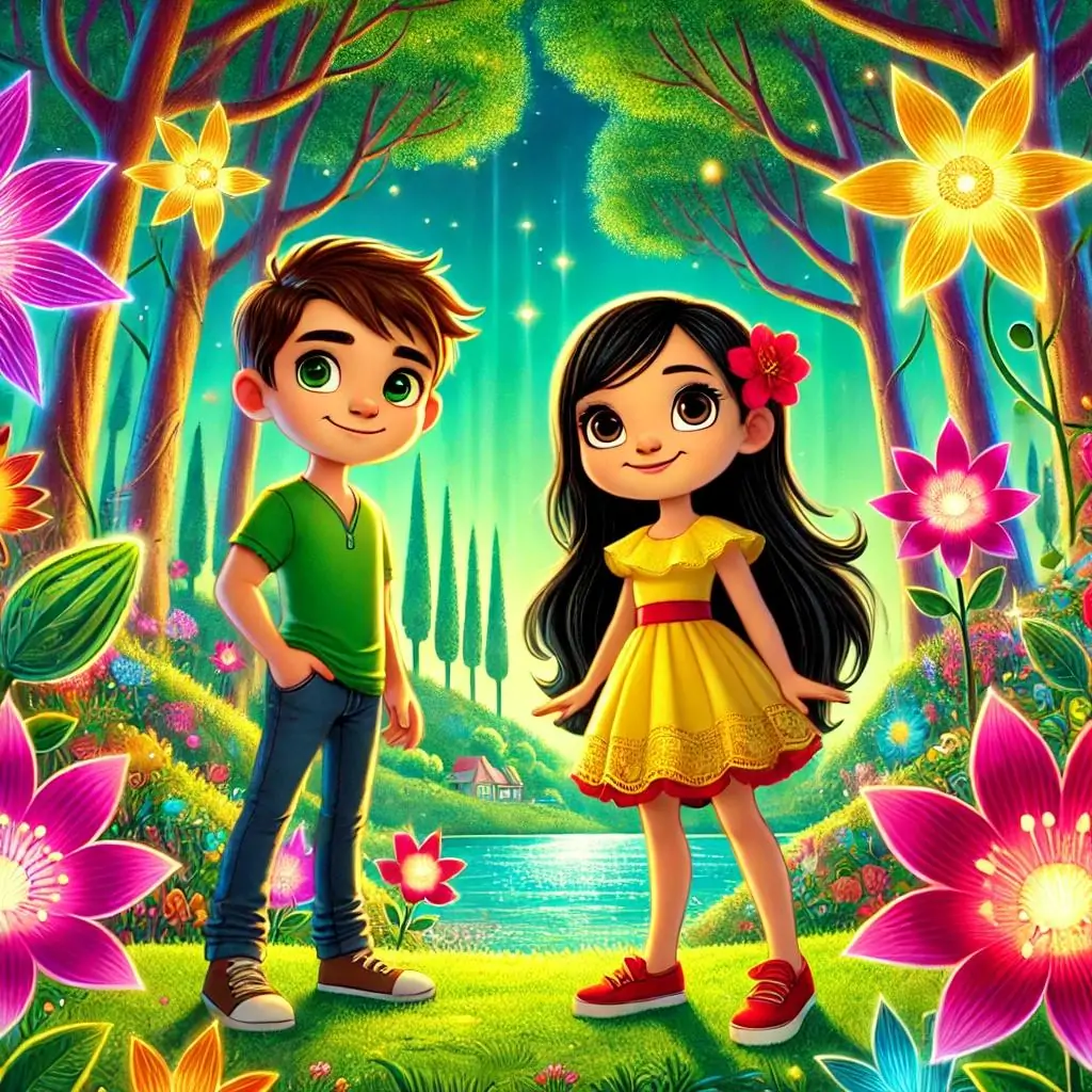 tiago y julieta en el bosque magico