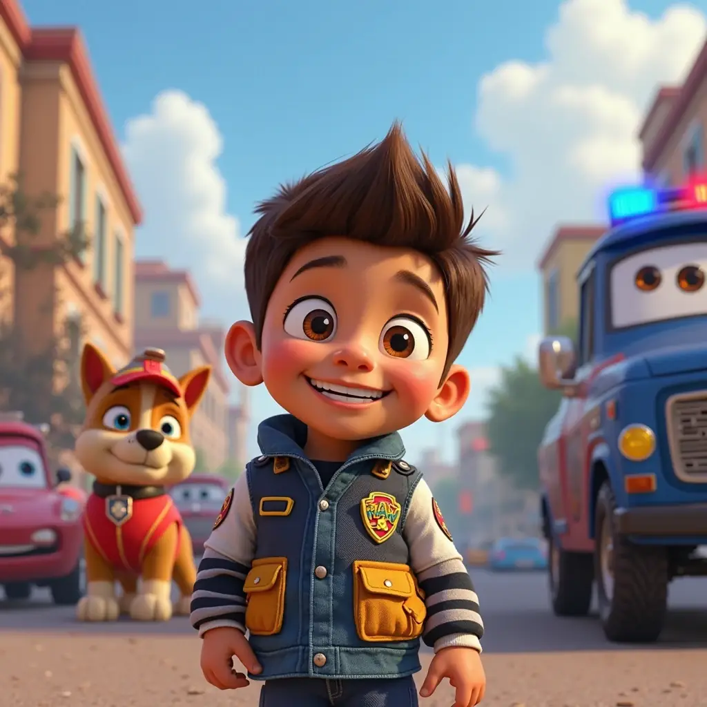 un corazon de policia y ruedas de viento