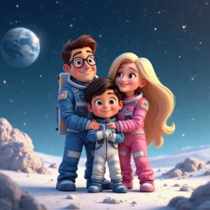 un viaje lunar con papa y mama