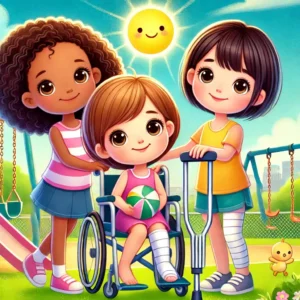 viviana y diana un amigo especial en el campo de juegos (1)